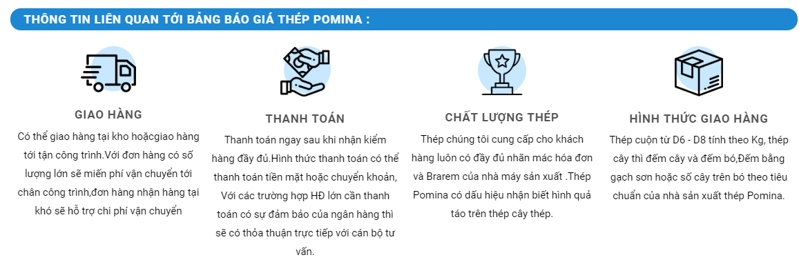 Thông tin liên quan thép Pomina CB300