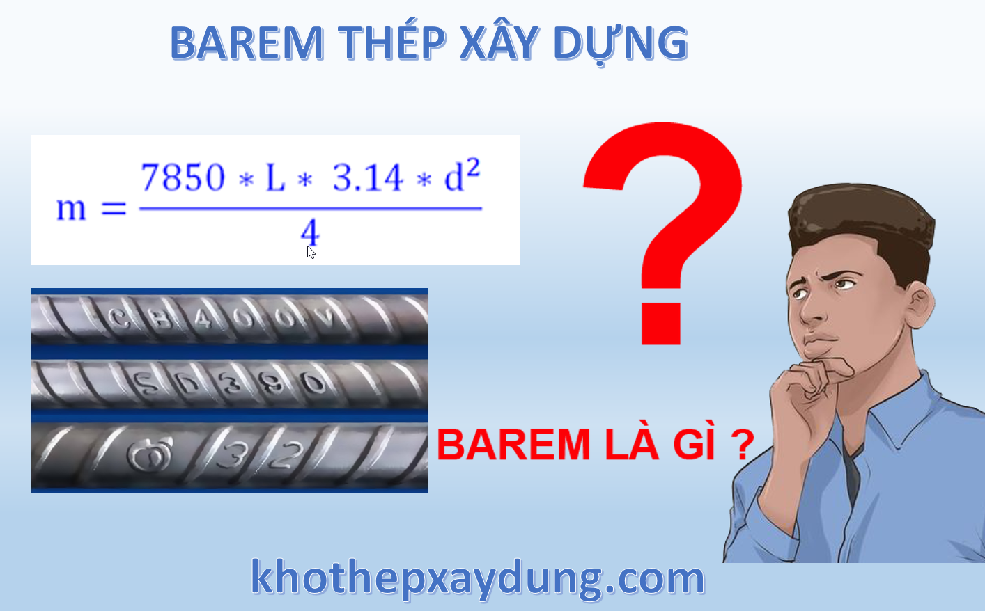 Bảng Barem thép xây dựng các loại và công thức tính